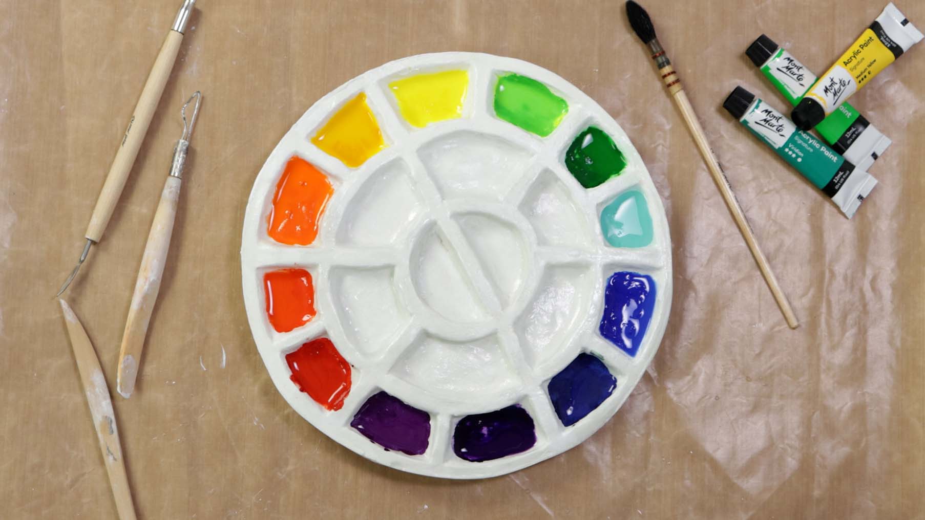 Second time trying out air dry clay! Made a paint palette that I plan to  paint then seal with waterproof varnish. Still need to leave it out to dry;  any tips would be appreciated! : r/clay