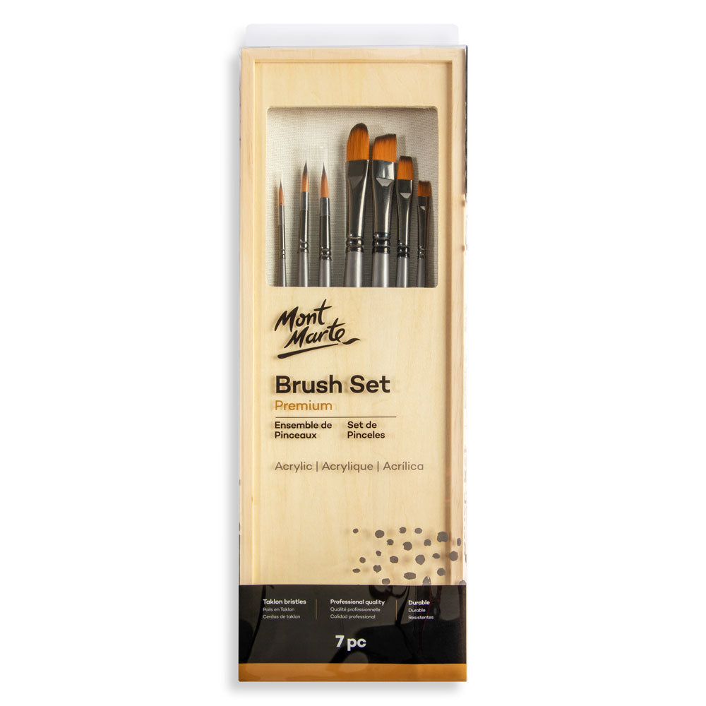 Acrylic Brush Set in Box Premium 7pc – Mont Marte Global