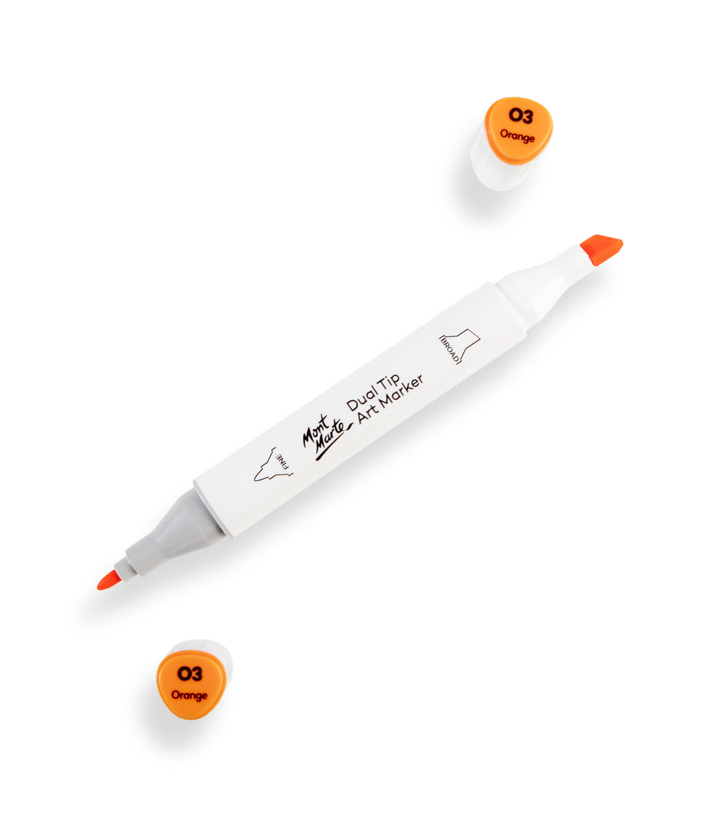 Dual Tip Art Marker Premium - Orange O3 – Mont Marte Global