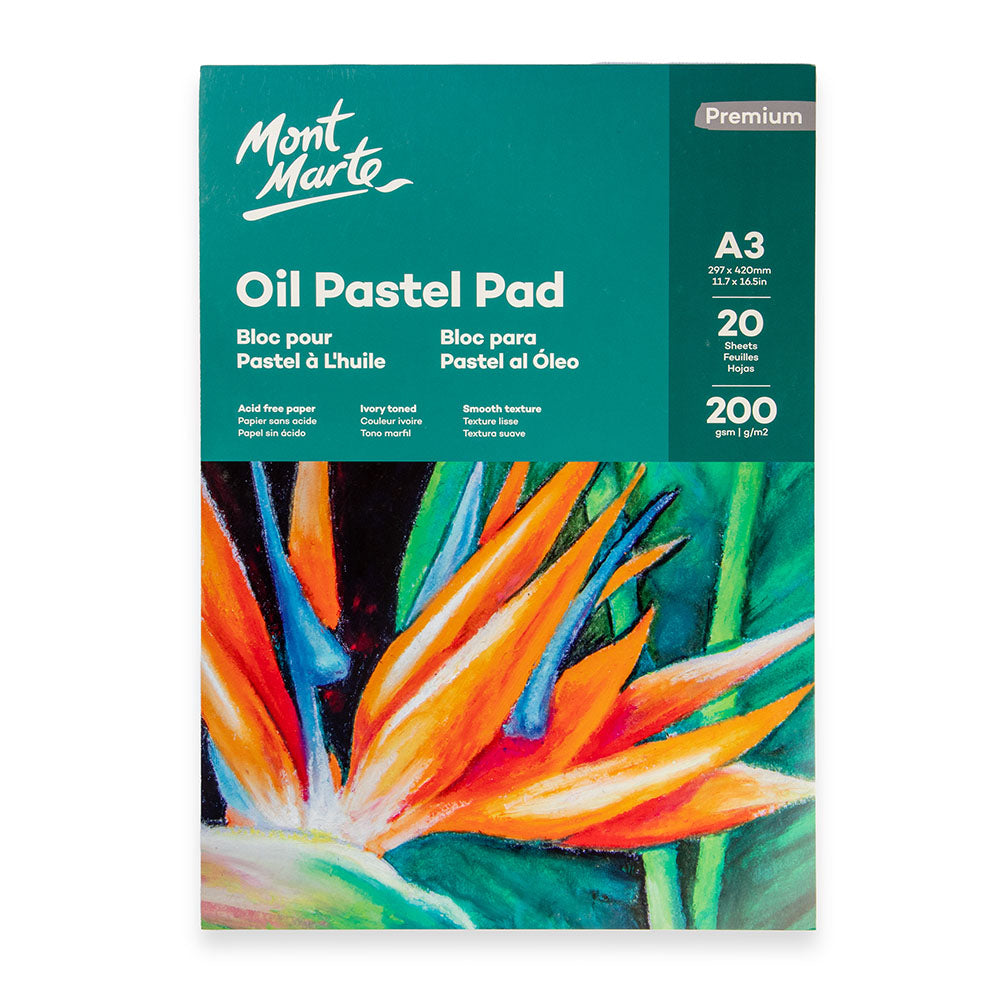 Mont Marte Pastelblok A3 – 20 Vellen, 200 G/m², Zuurvrij, Voor Olie- En Softpastel