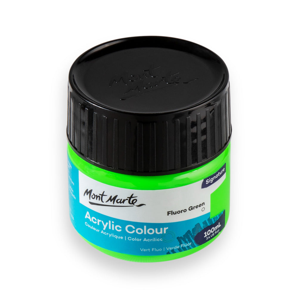Acrylic Colour Paint Signature 100ml (3.4 US fl.oz) Tub - Fluoro Green