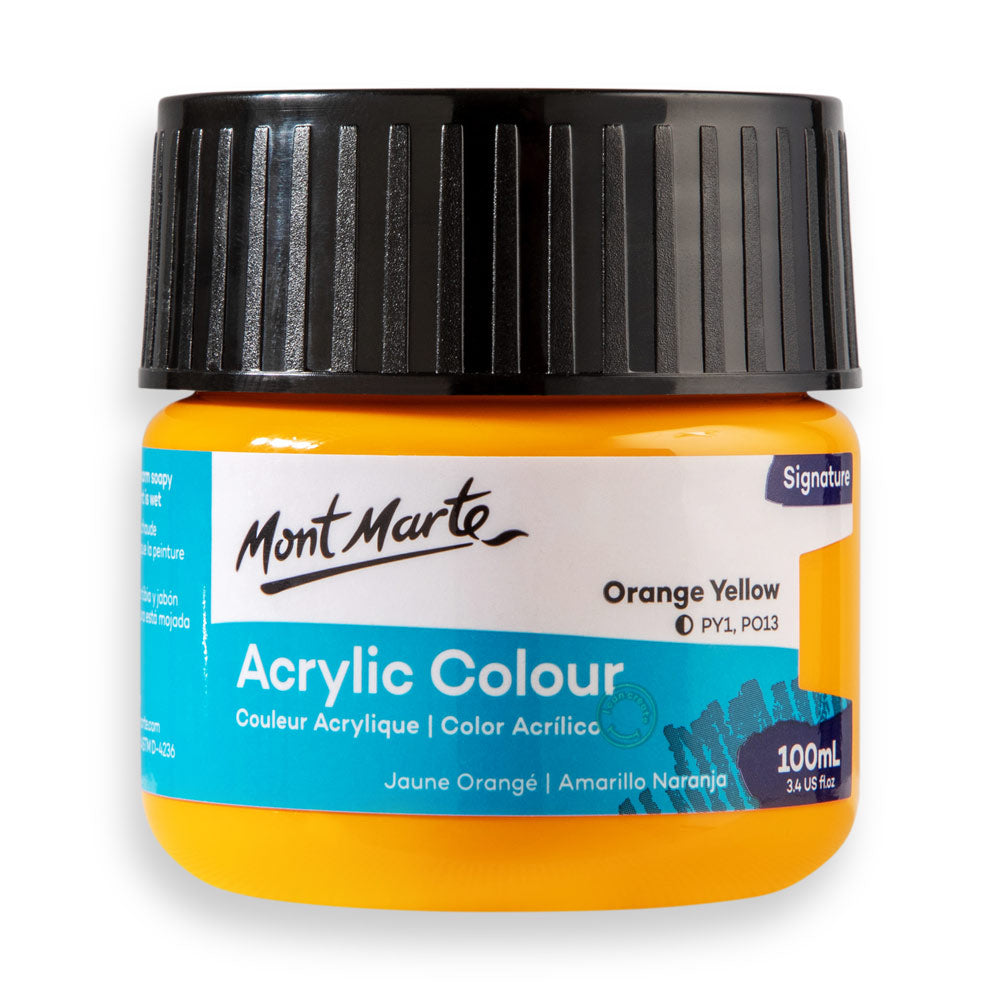 Mont Marte Acrylic Colour Paint Signature 100ml (3.4 US fl.oz) - Orange ...