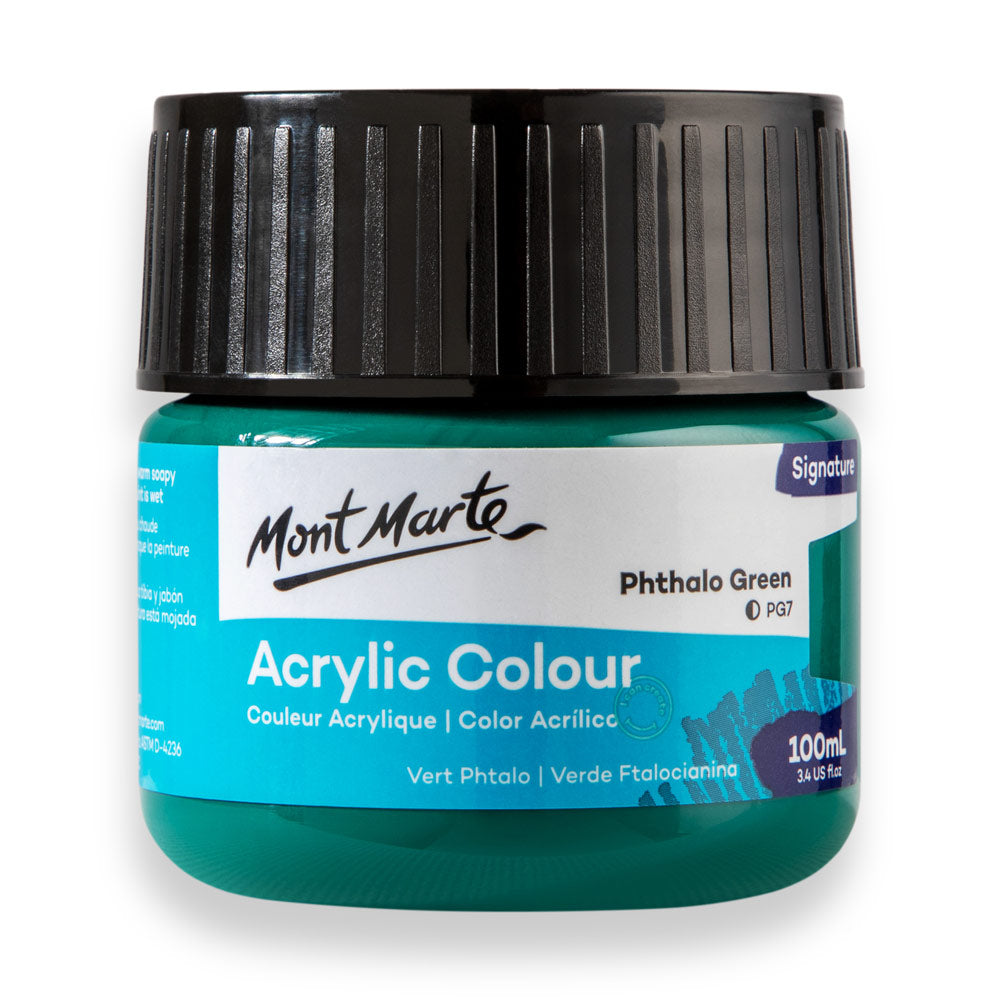 Acrylic Colour Paint Signature 100ml (3.4 US fl.oz) Tub - Phthalo Gree