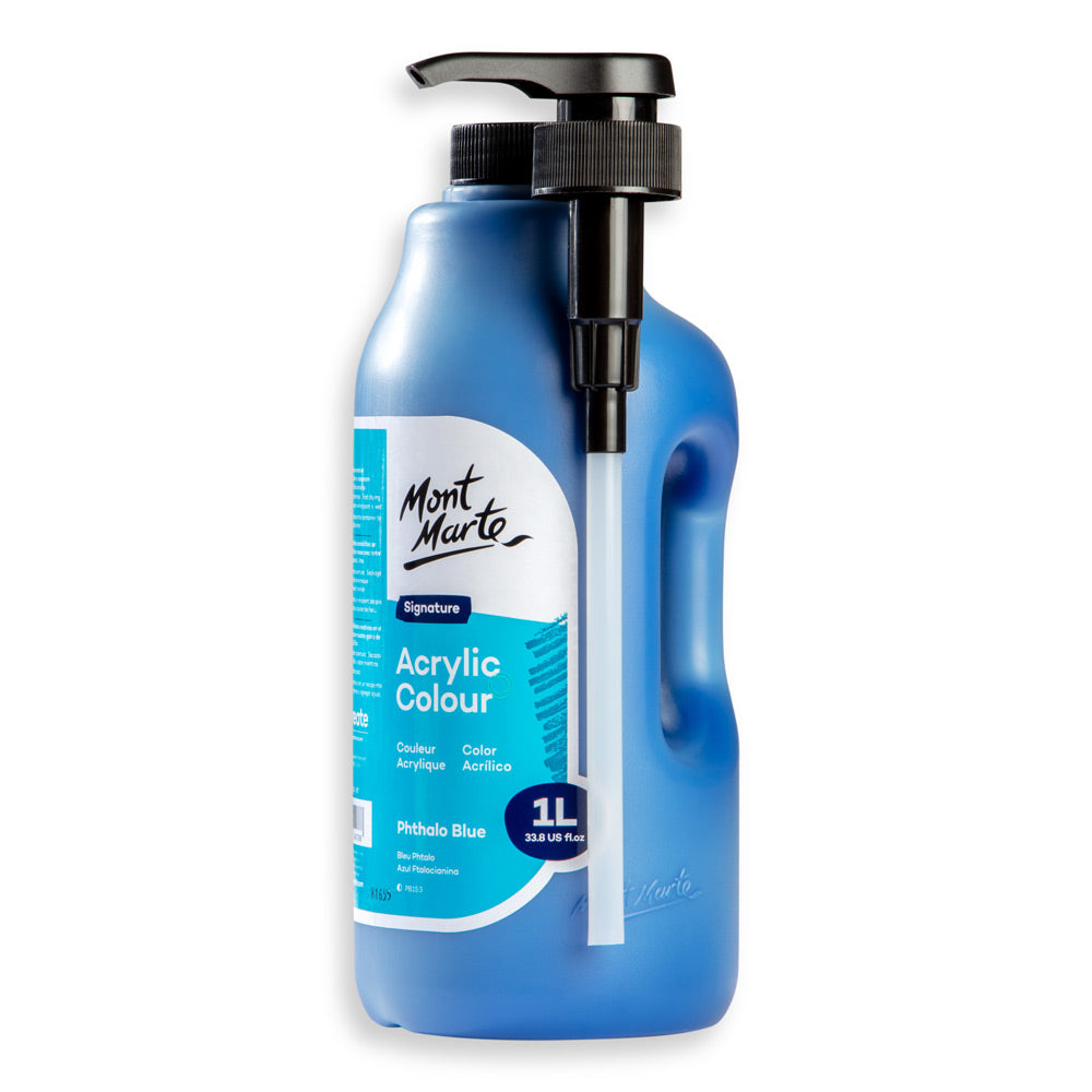 Acrylic Colour Signature 1L (33.8 US fl.oz) Bottle - Phthalo Blue