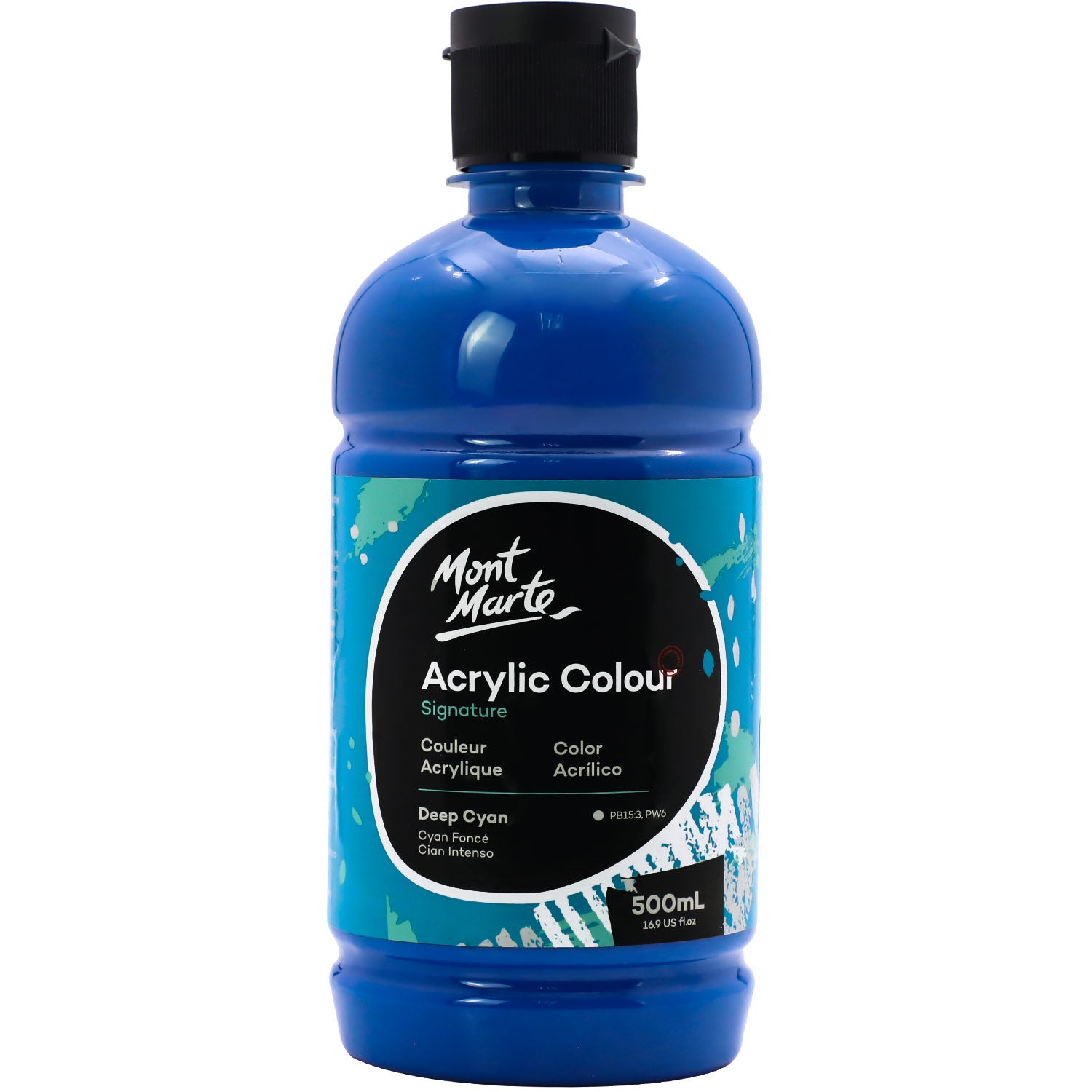Acrylic Colour Signature 500ml (16.9 US fl.oz) bottle - Deep Cyan