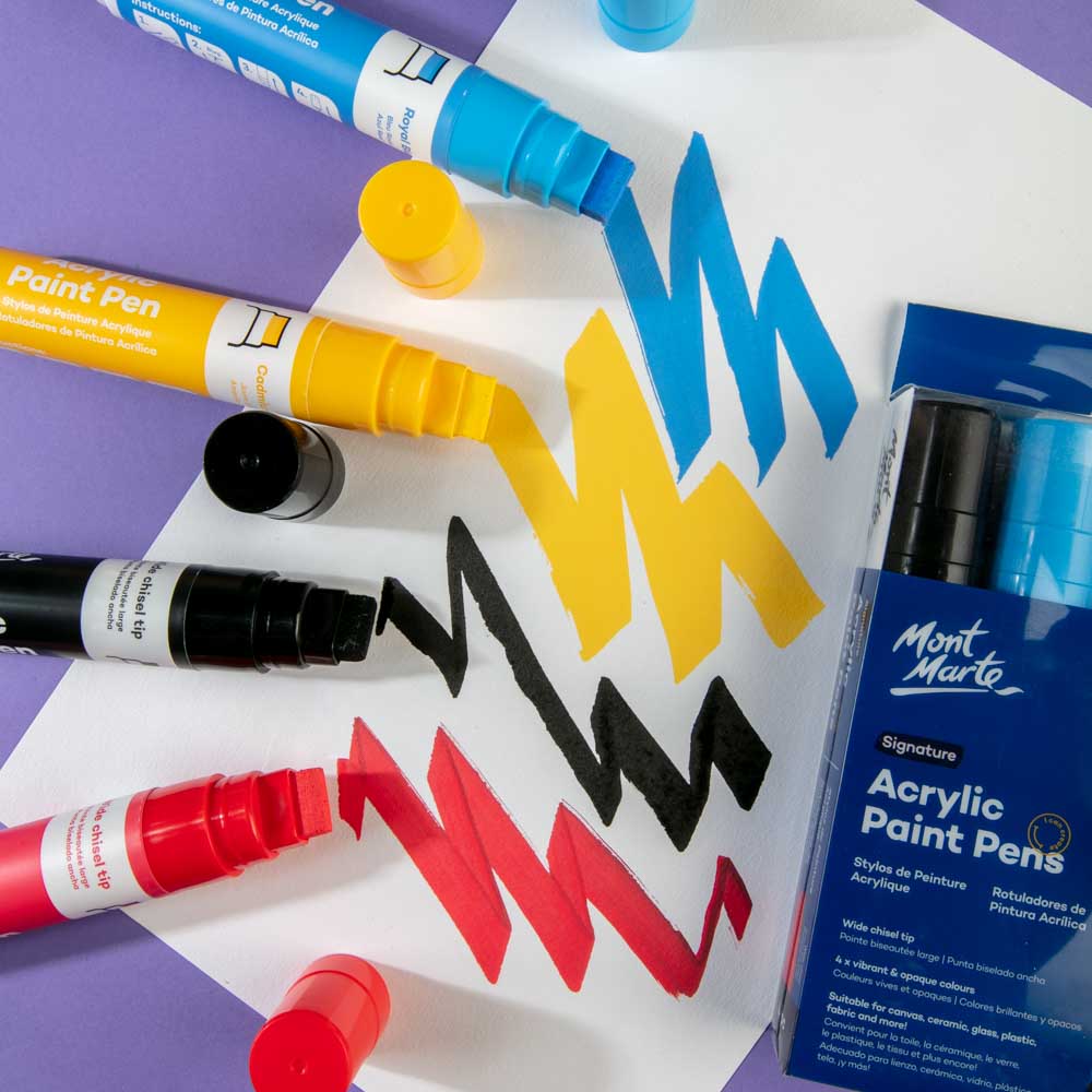 Acrylic Paint Pens Wide Chisel Tip Signature 4pc1