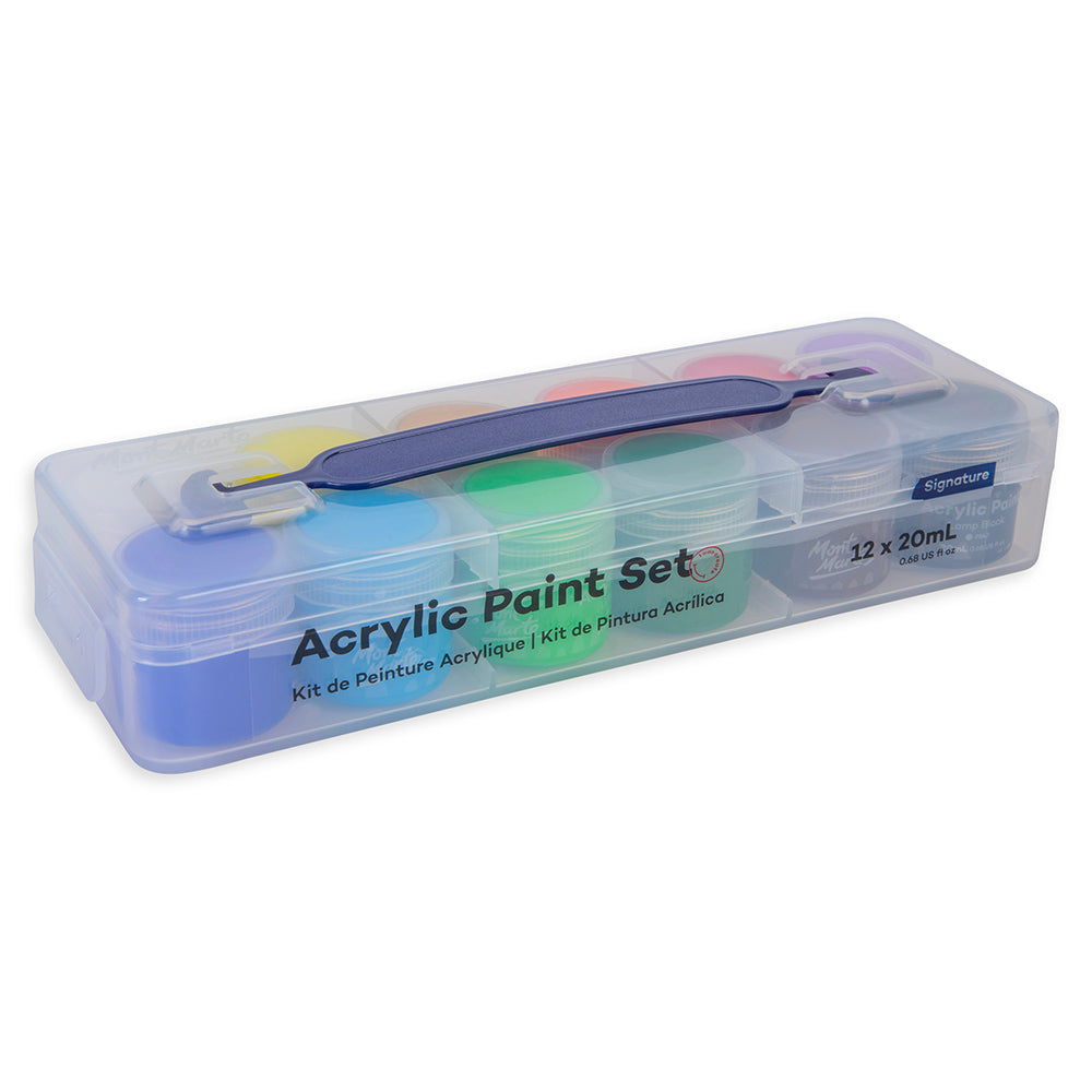 Mont Marte Acrylic Paint Pot Set Signature 12pc x 20ml (0.68 US fl.oz)