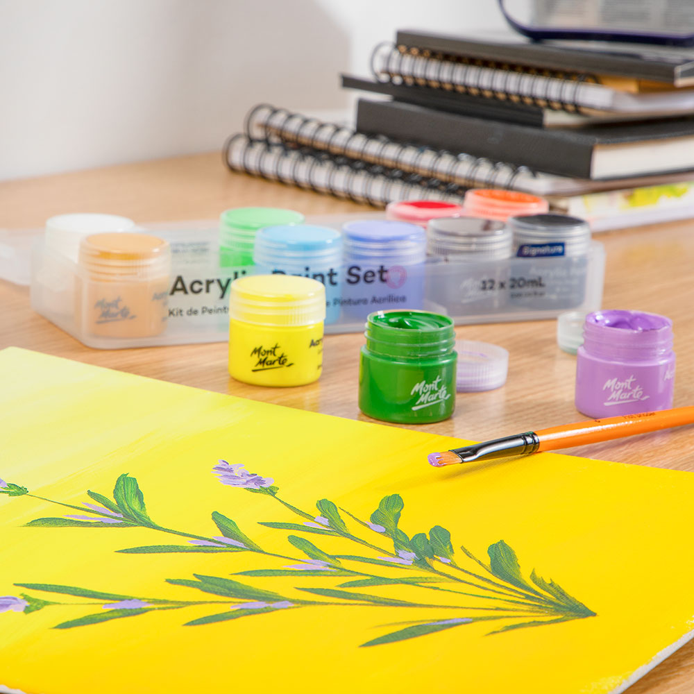 Mont Marte Acrylic Paint Pot Set Signature 12pc x 20ml (0.68 US fl.oz)