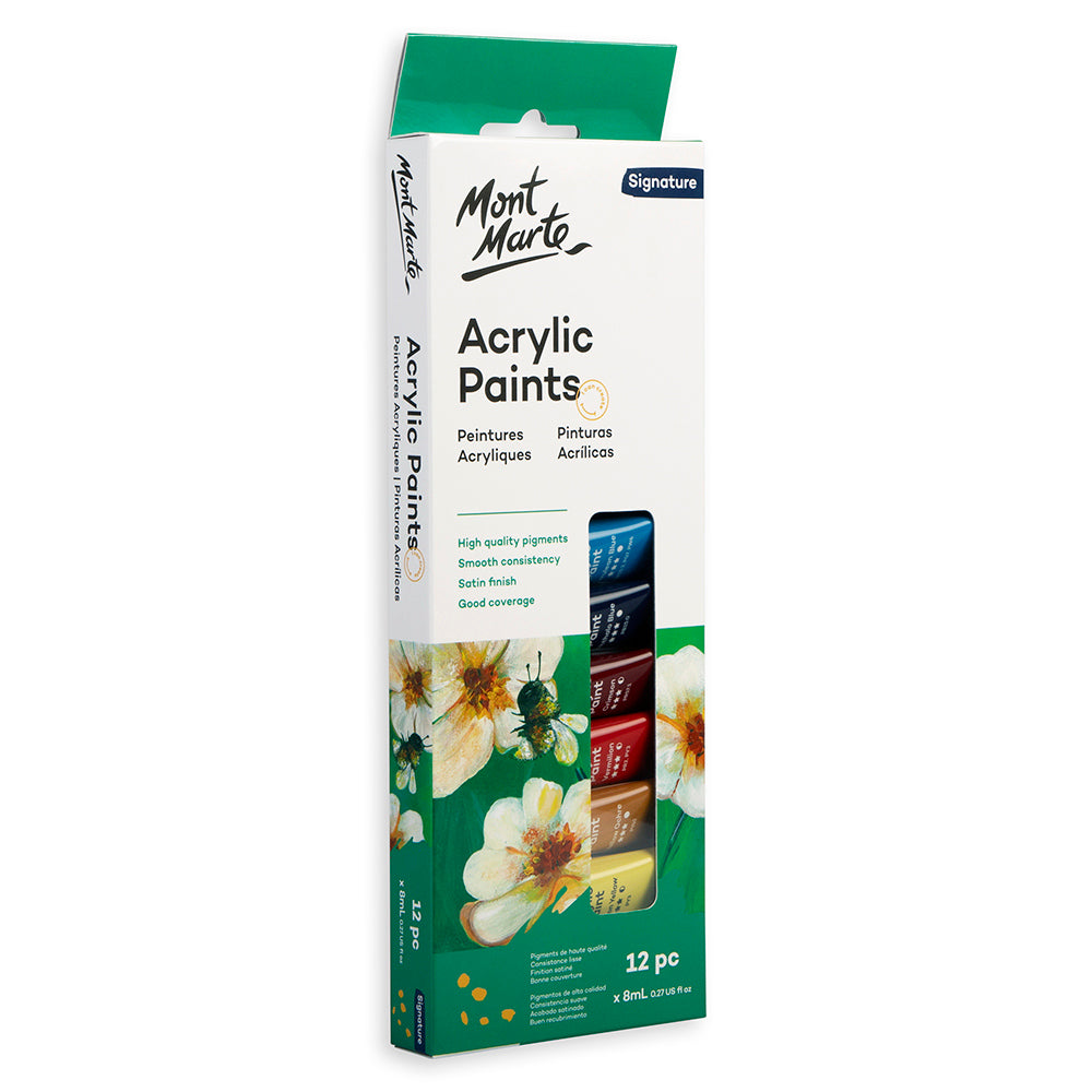 Mont Marte Acrylic Paint Set Signature 12pc x 8ml (0.27 fl.oz