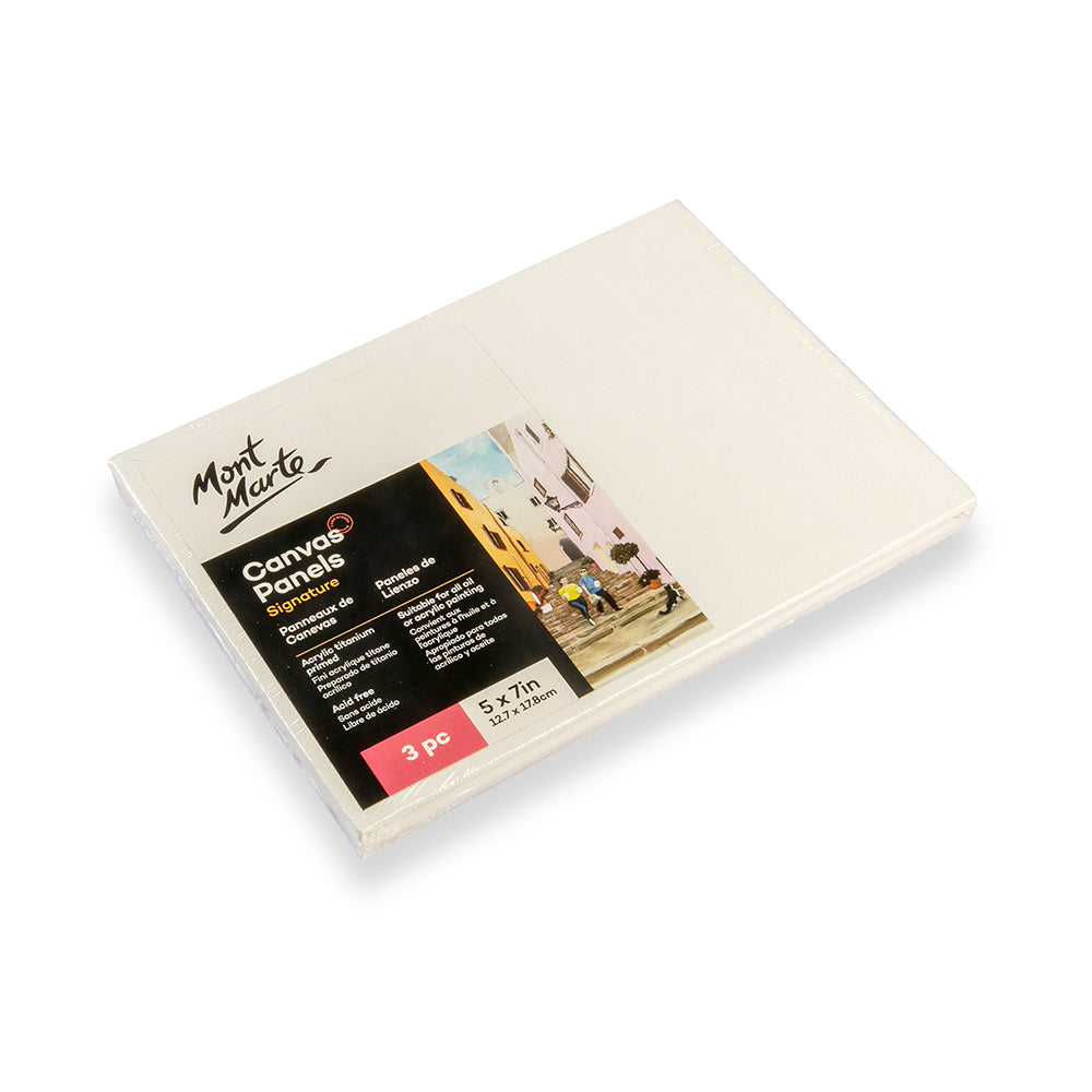 Canvas Panels Signature 3pc 12.7 x 17.8cm (5 x 7in) – Mont Marte