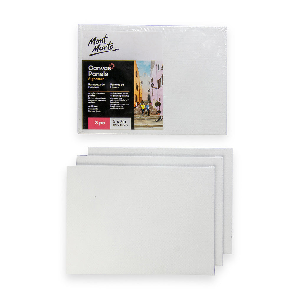 Canvas Panels Signature 3pc 12.7 x 17.8cm (5 x 7in) – Mont Marte
