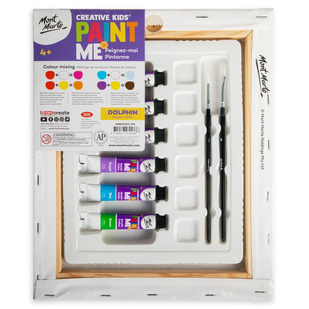 Creative Kids Paint Me Canvas Set 9pc - Dolphin – Mont Marte Global