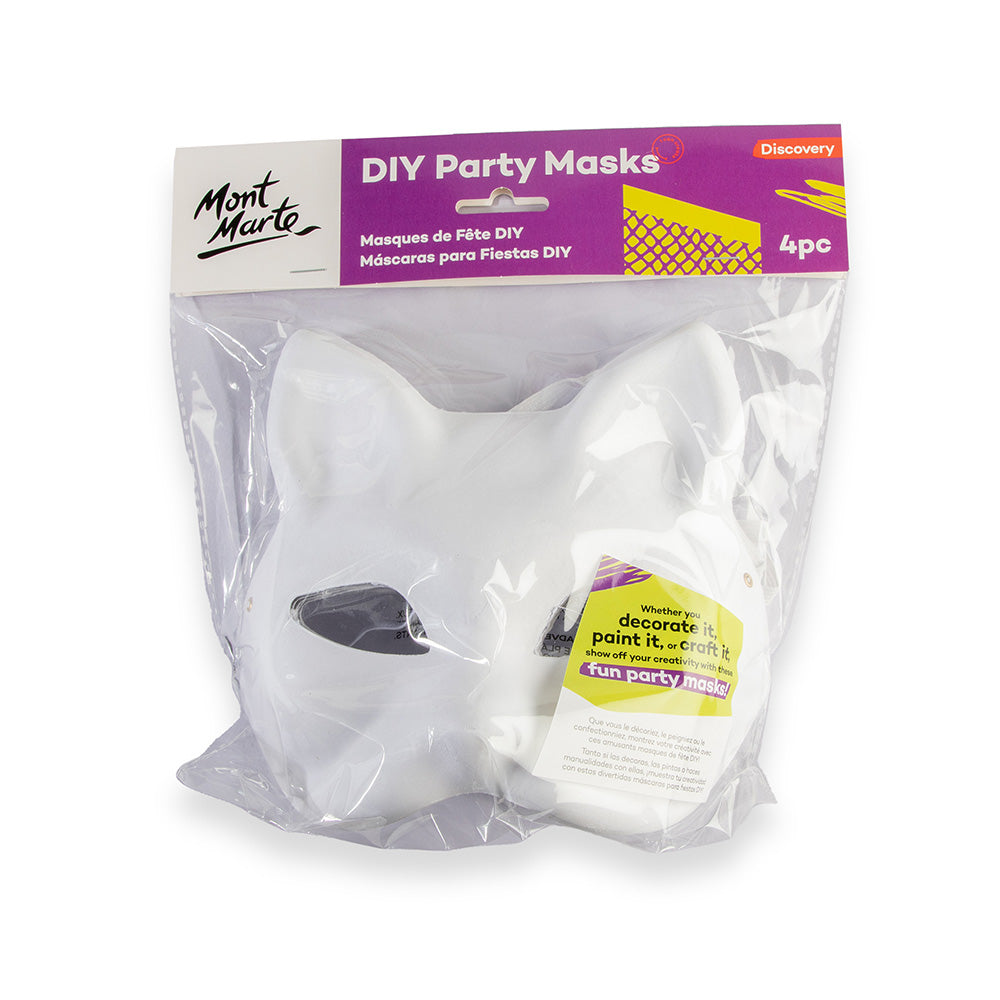 Mont Marte DIY Party Masks Discovery 4pc - Cat