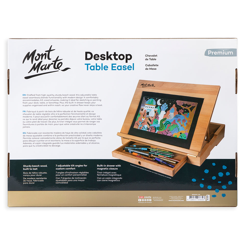 Mont Marte Desktop Table Easel Premium - Beech Wood – Mont Marte