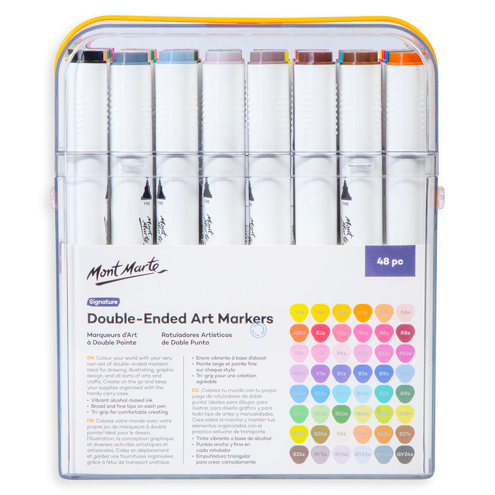 Mont Marte Double-Ended Art Markers in Case Signature 48pc – Mont