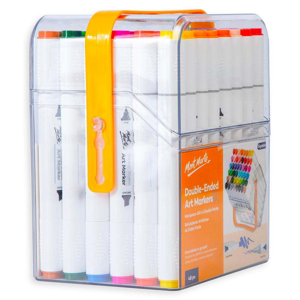 Mont Marte Double-Ended Art Markers in Case Signature 48pc – Mont