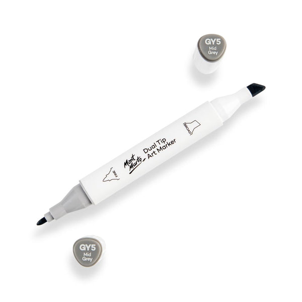 Dual Tip Art Marker Premium - Mid Grey GY5 – Mont Marte Global