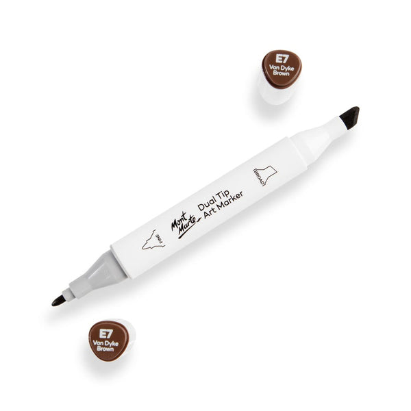 Dual Tip Art Marker Premium - Van Dyke Brown E7 – Mont Marte Global