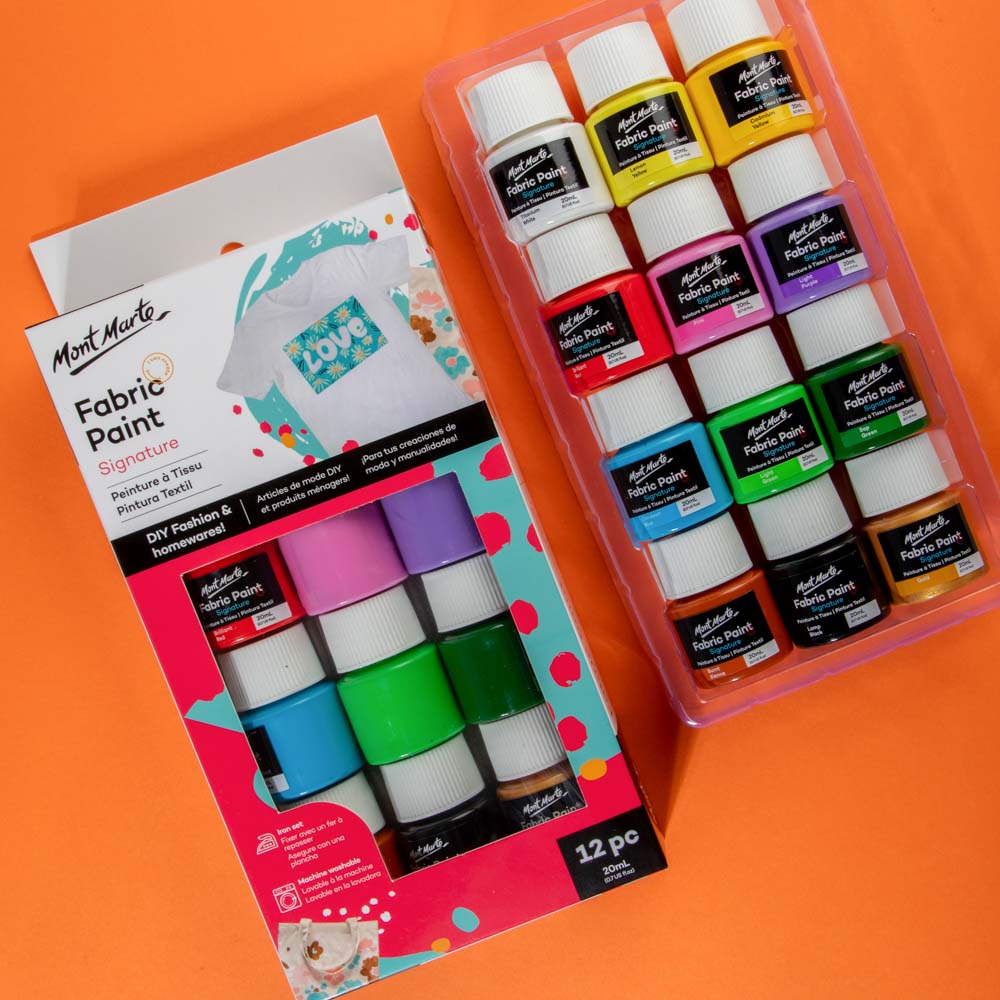 Fabric Paint Signature 12pc x 20ml (0.7 US fl.oz) – Mont Marte Global
