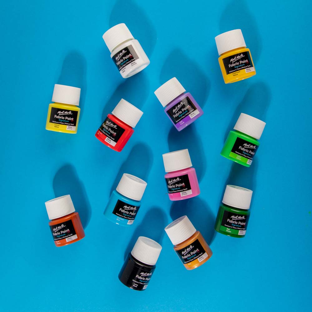 Fabric Paint Signature 12pc x 20ml (0.7 US fl.oz) – Mont Marte Global