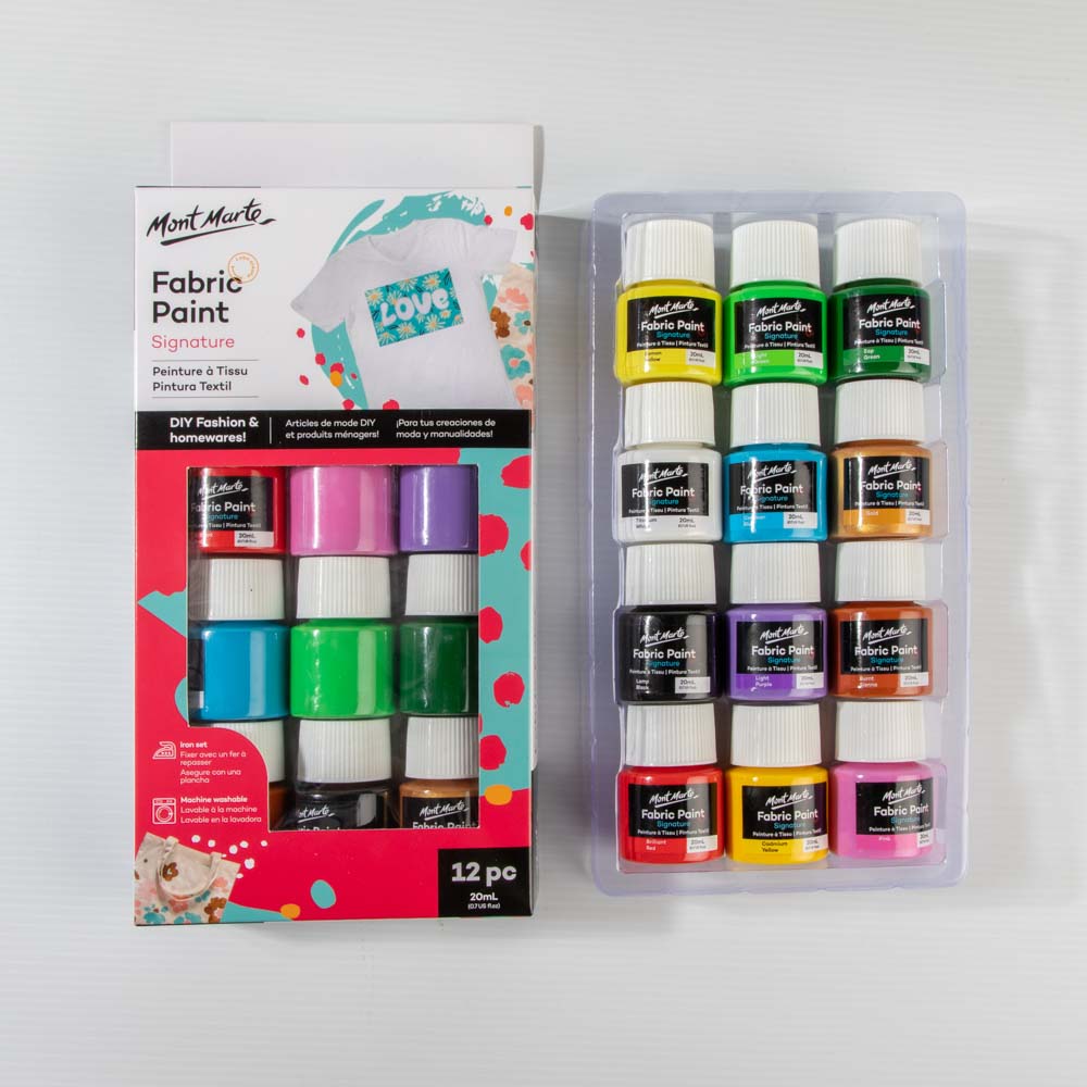 Fabric Paint Signature 12pc x 20ml (0.7 US fl.oz) – Mont Marte Global