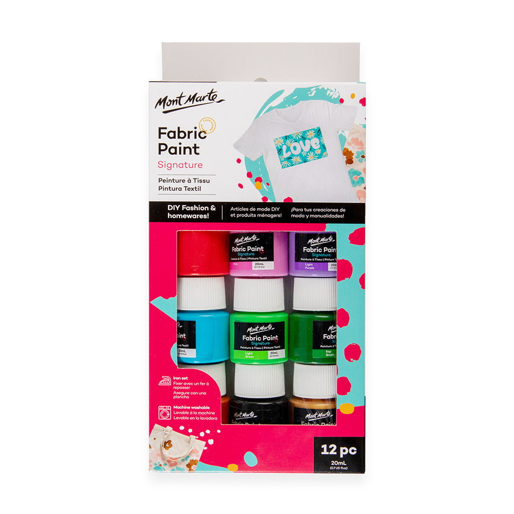 Fabric Paint Signature 12pc x 20ml (0.7 US fl.oz) – Mont Marte Global
