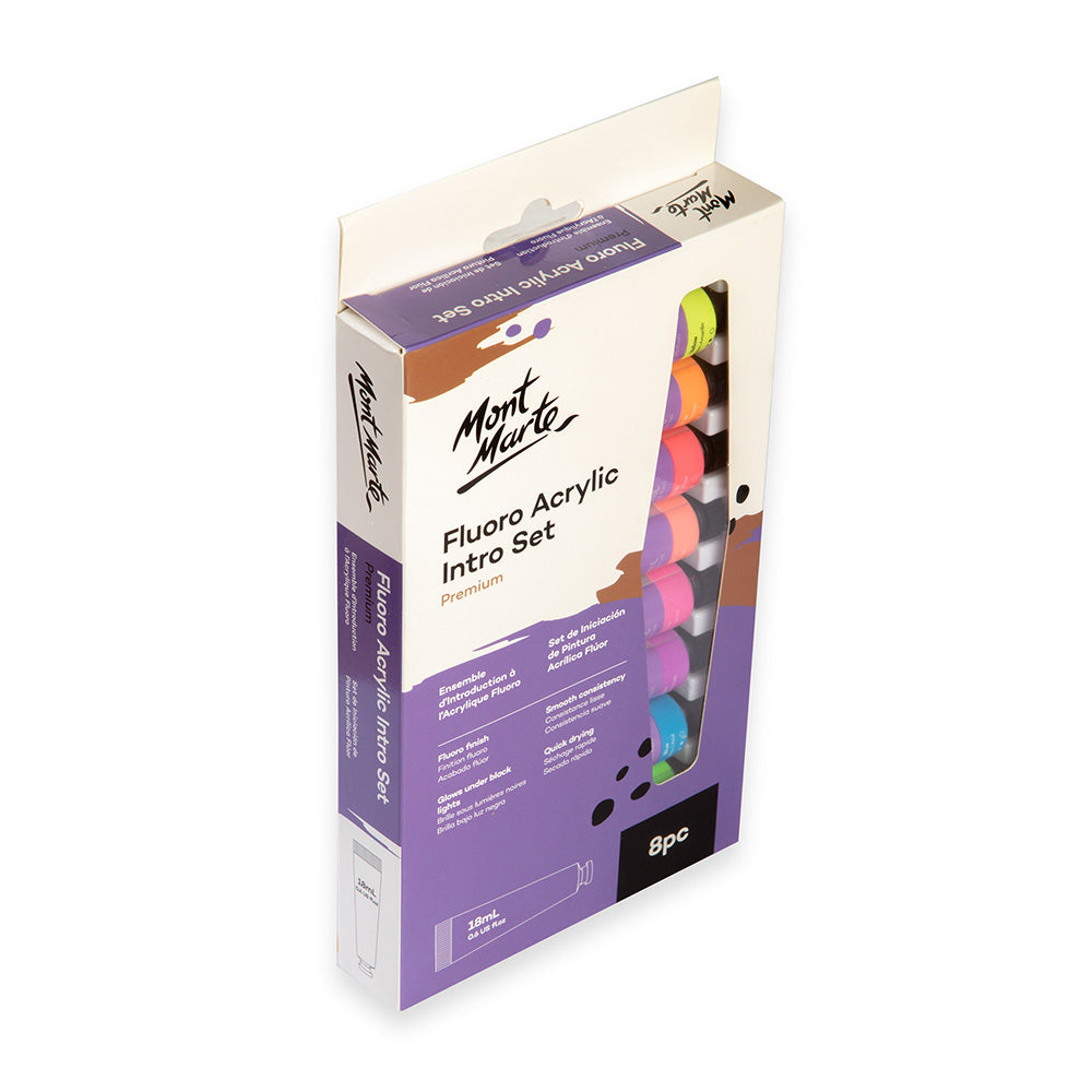 Fluoro Acrylic Paint Intro Set Premium 8pc x 18ml (0.6 US fl.oz
