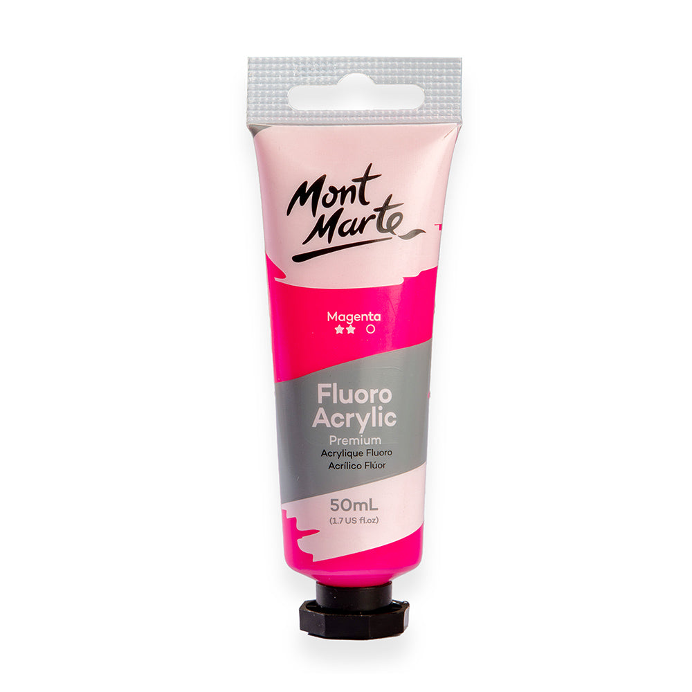 Fluoro Acrylic Paint Premium 50ml (1.7 US fl.oz) Tube - Magenta