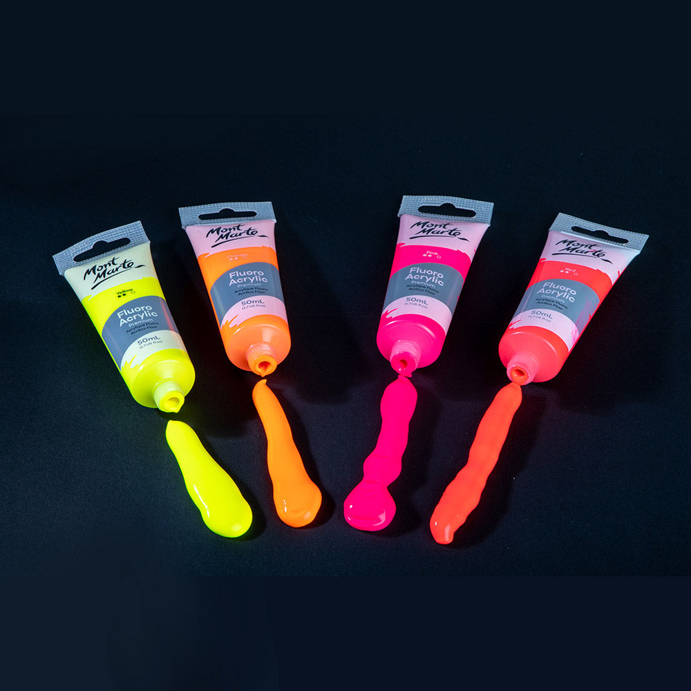Fluoro Acrylic Paint Premium 50ml (1.7 US fl.oz) Tube - Orange