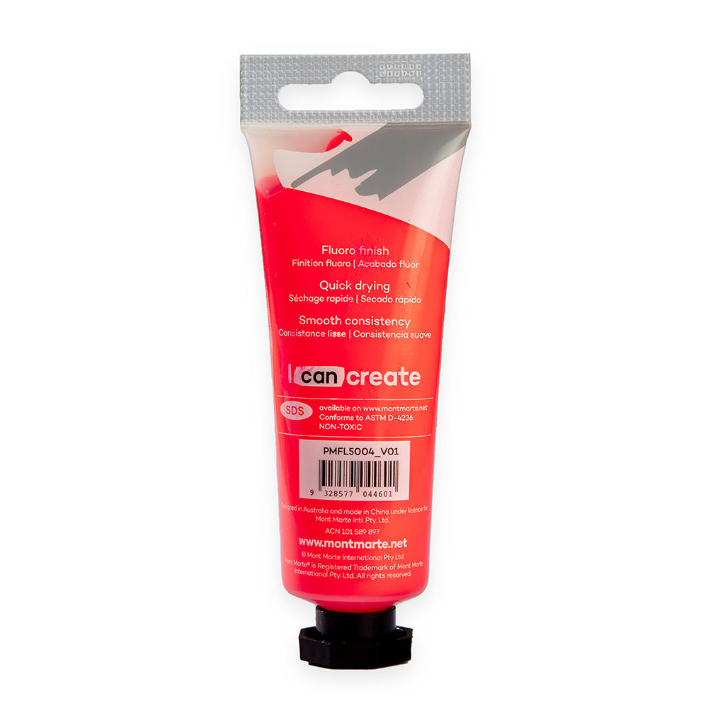 Fluoro Acrylic Paint Premium 50ml (1.7 US fl.oz) Tube - Red – Mont