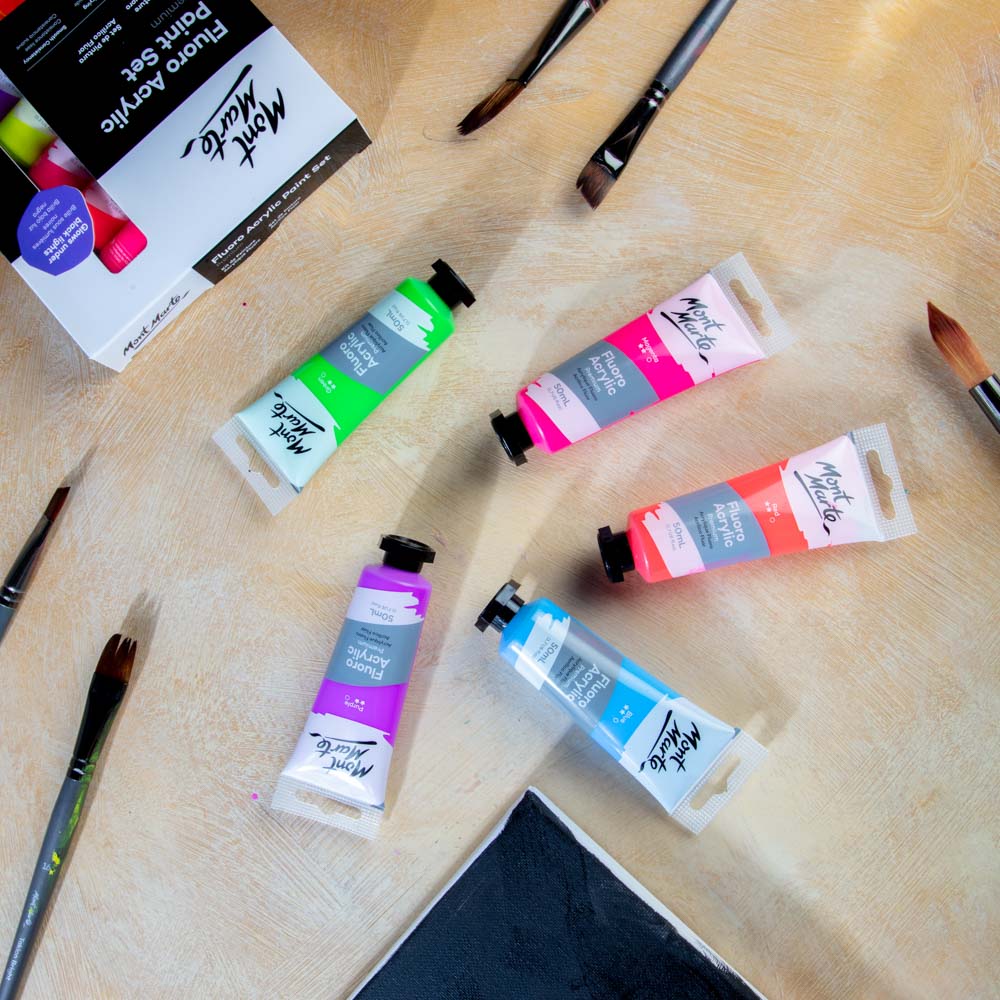 Peinture Acryliques - Fluorescente - 8 pièces, tubes 18 ml - Idéal pour Peinture Acryliques - Fluorescente - 8 pièces, tubes 18 ml - Idéal pour
