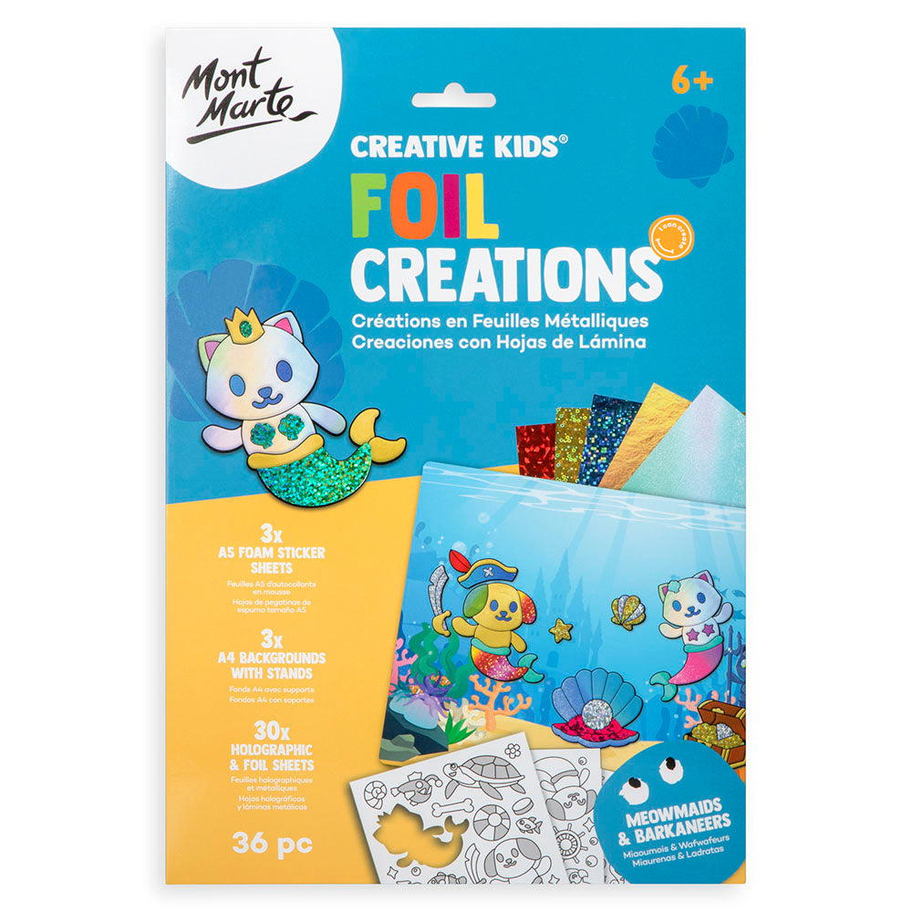Mont Marte Foil Creations 36pc – Meowmaids and Barkaneers – Mont