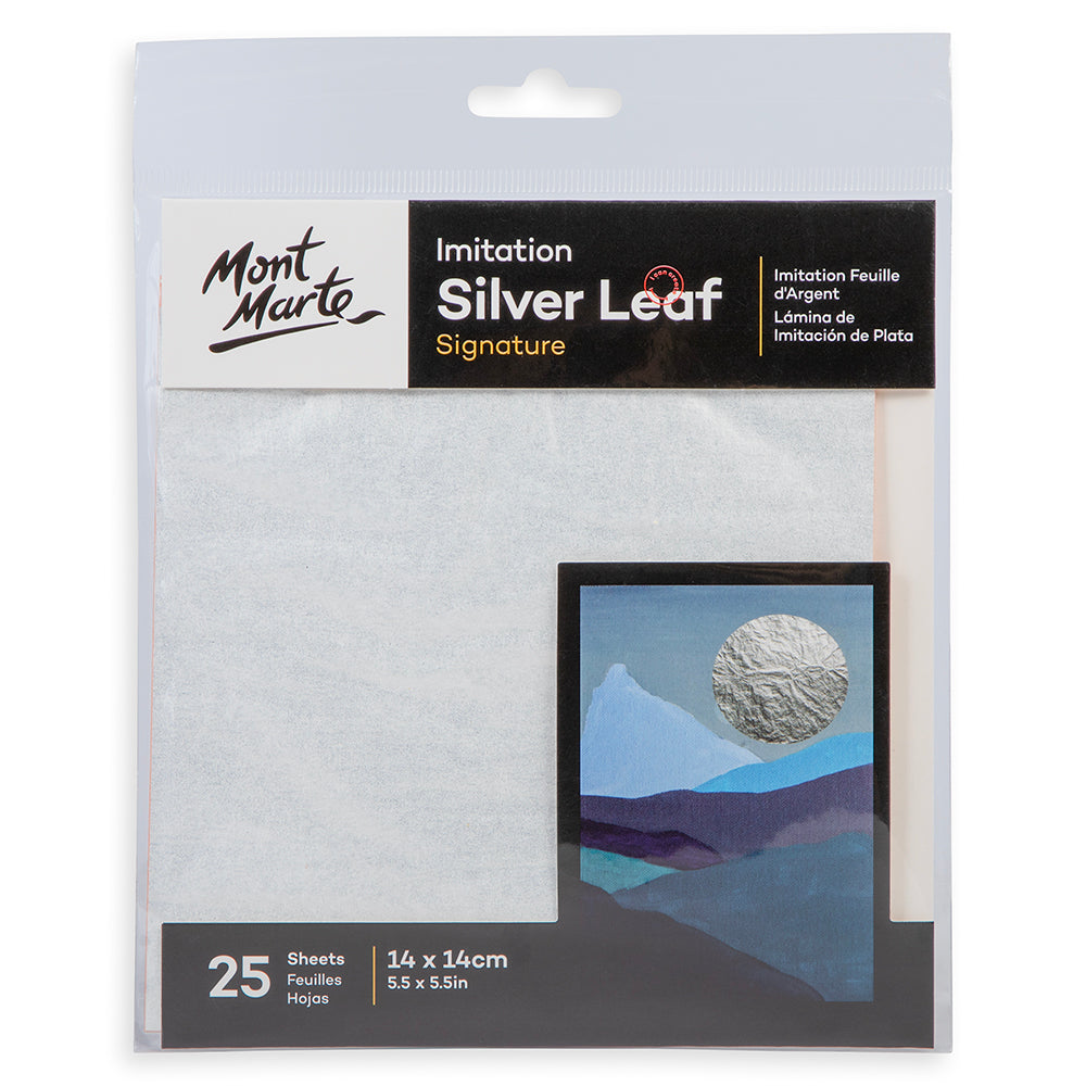 Imitation Silver Leaf 14x14cm 25 Sheet – Mont Marte Global