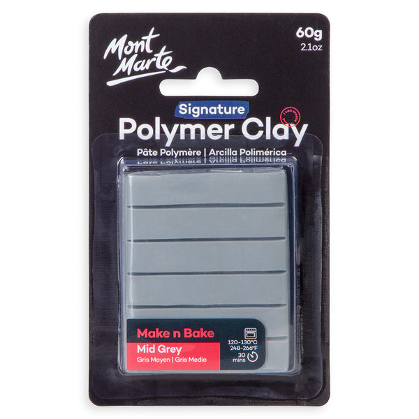 Make n Bake Polymer Clay Signature 60g (2.1oz) - Mid Grey – Mont