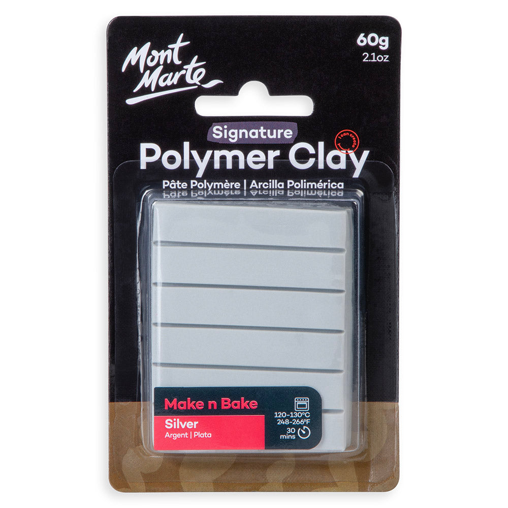 Make n Bake Polymer Clay Signature 60g (2.1oz) - Silver – Mont