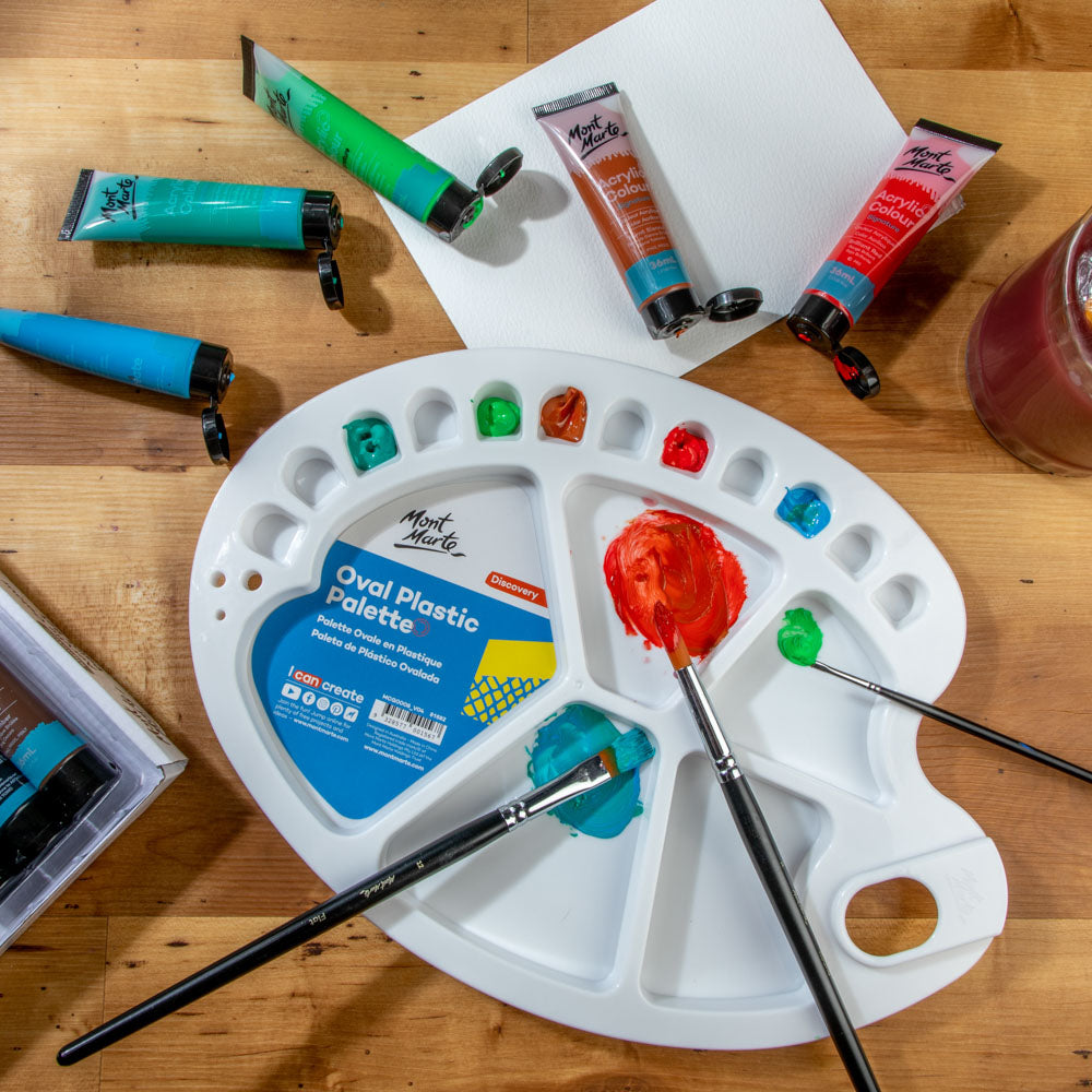 Palette Aus Kunststoff, Oval, 25 X 35 Cm