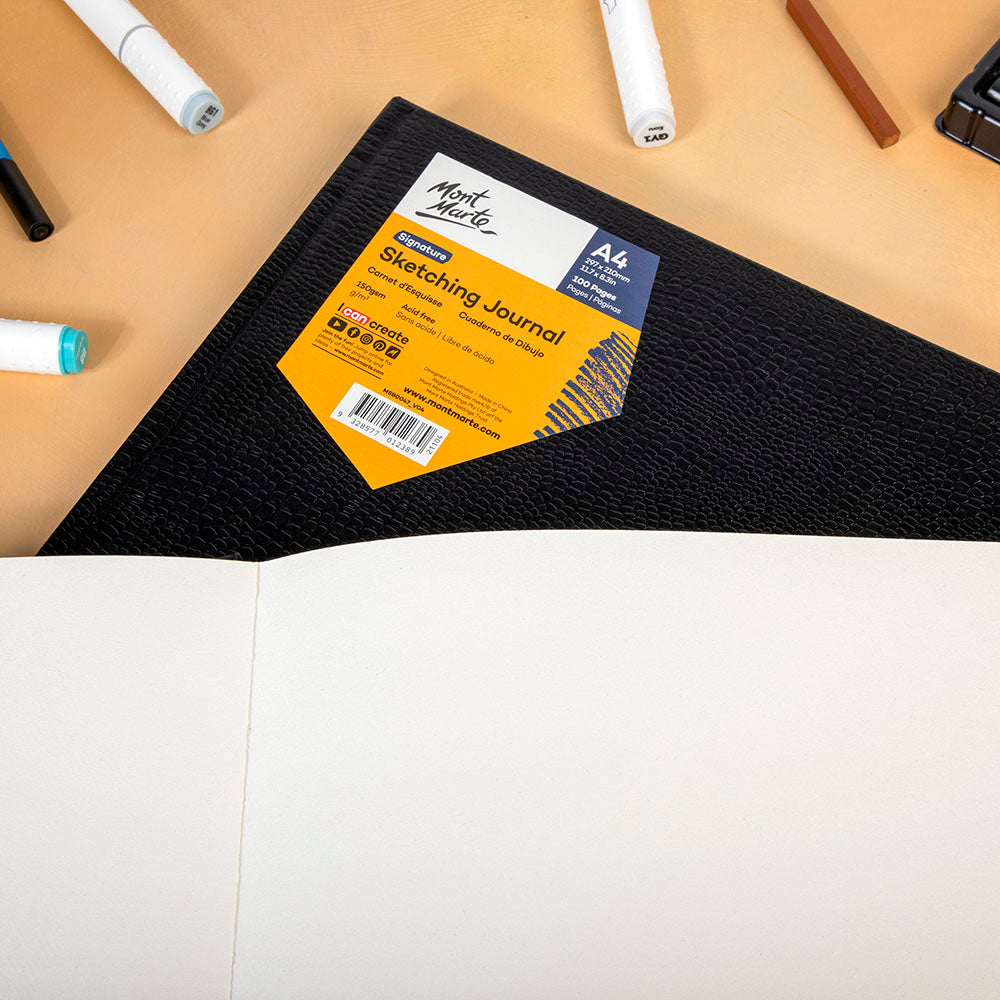 Sketching Journal Croc Finish Signature 150gsm A4 Landscape 100