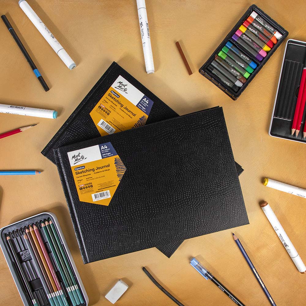 Sketching Journal Croc Finish Signature 150gsm A4 Landscape 100