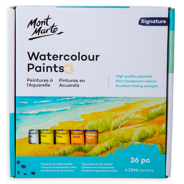 Mont Marte Watercolour Paint Set Signature 36pc x 12ml (0.4 US fl