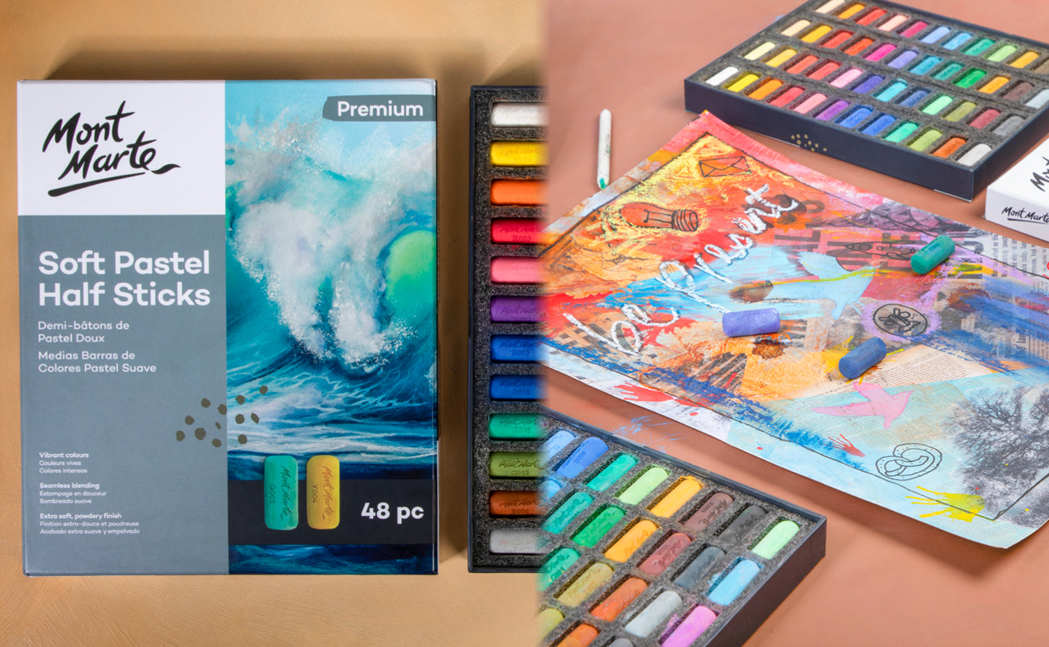 <p><strong>New</strong> Soft Pastel<br/>Half Sticks</p>