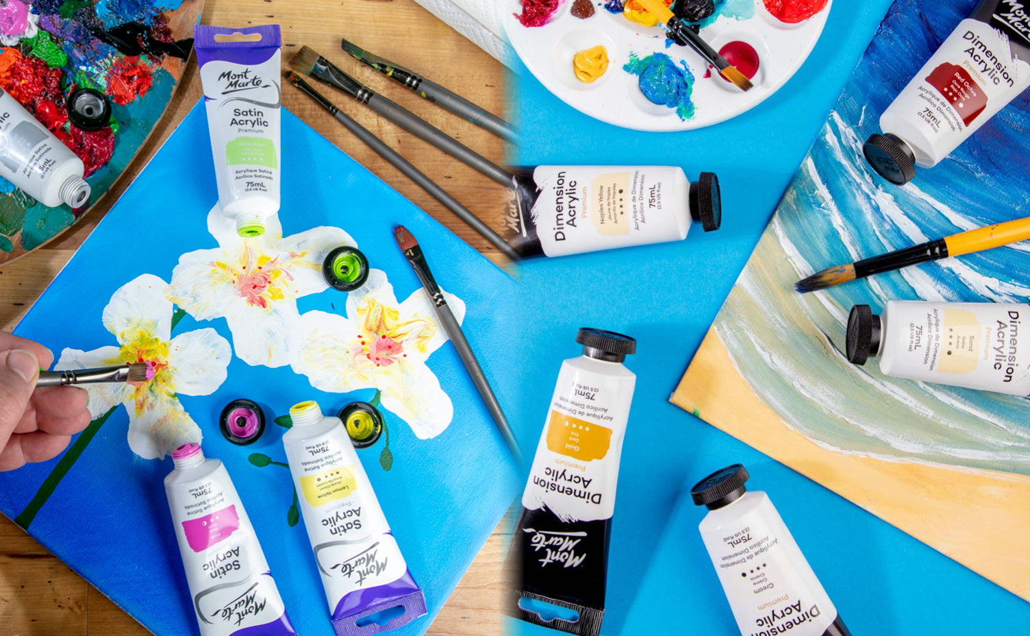 <p>Experiment with<br/><strong>Premium Acrylics</strong></p>