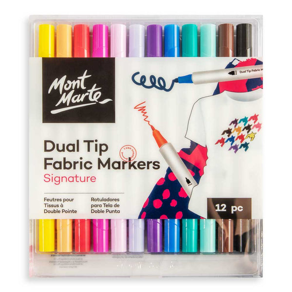 12 Double Sided Textile Markers