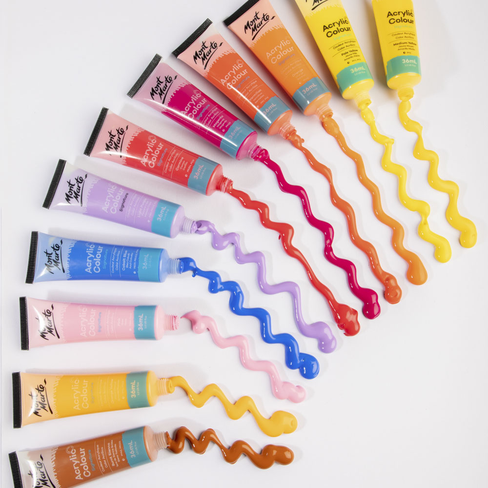MONT MARTE Signature Lot de 12 peintures acryliques de 500 ml, finition