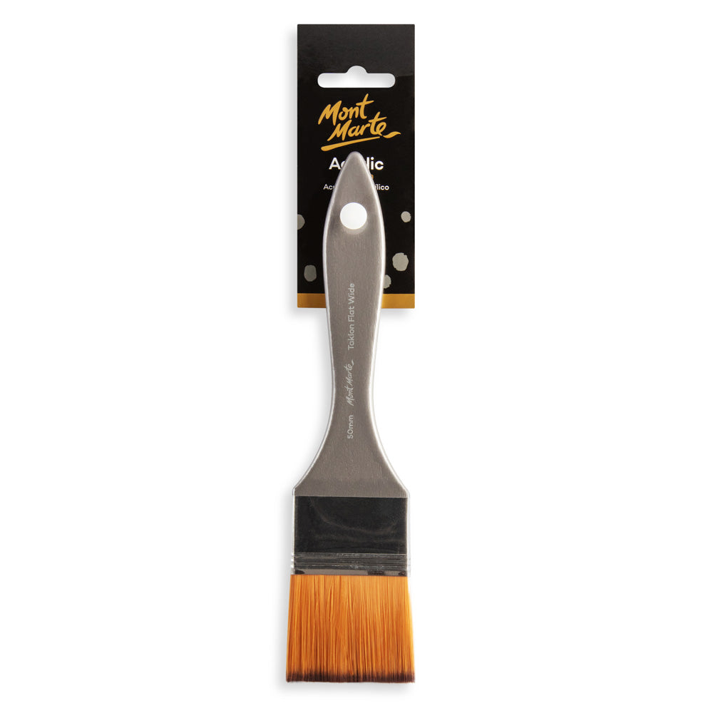 Artist Acrylic Brush Premium Taklon Flat Wide 50mm (1.98in) – Mont Marte  Global