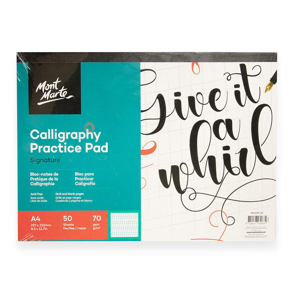 Calligraphy Practice Pad A4 50 Sheet – Mont Marte Global