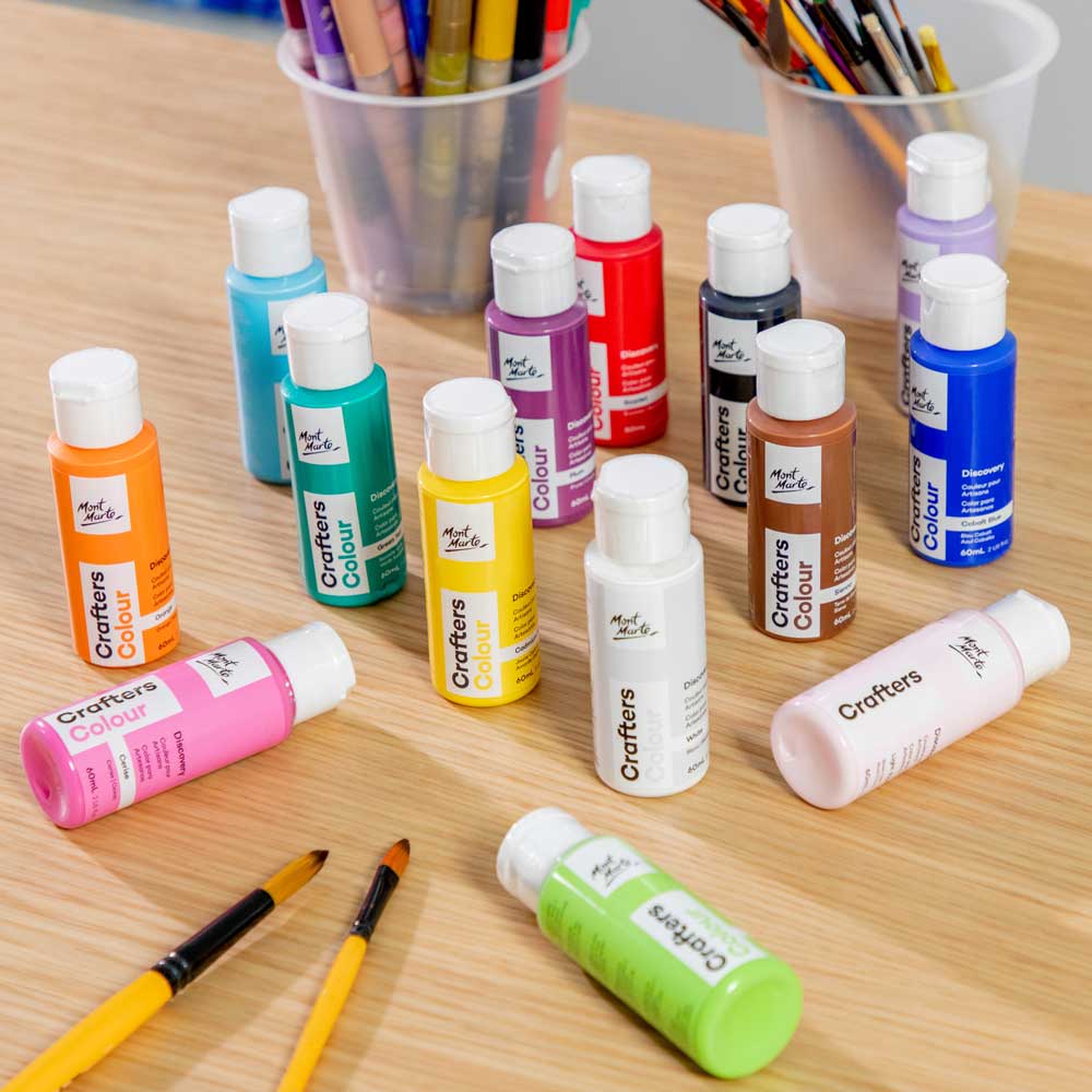 Set 21 Colori Acrilici Mont Marte - 60ml Ciascuno, Opachi, Metallici E Fluorescenti - Foto 1