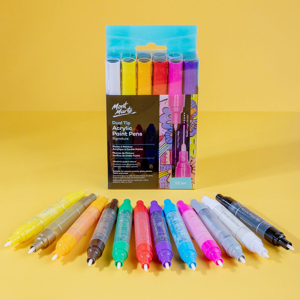 Dual Tip Acrylic Paint Pens Signature 12pc – Mont Marte Global