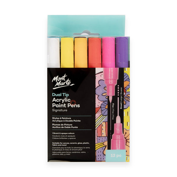 Dual Tip Acrylic Paint Pens Signature 12pc – Mont Marte Global