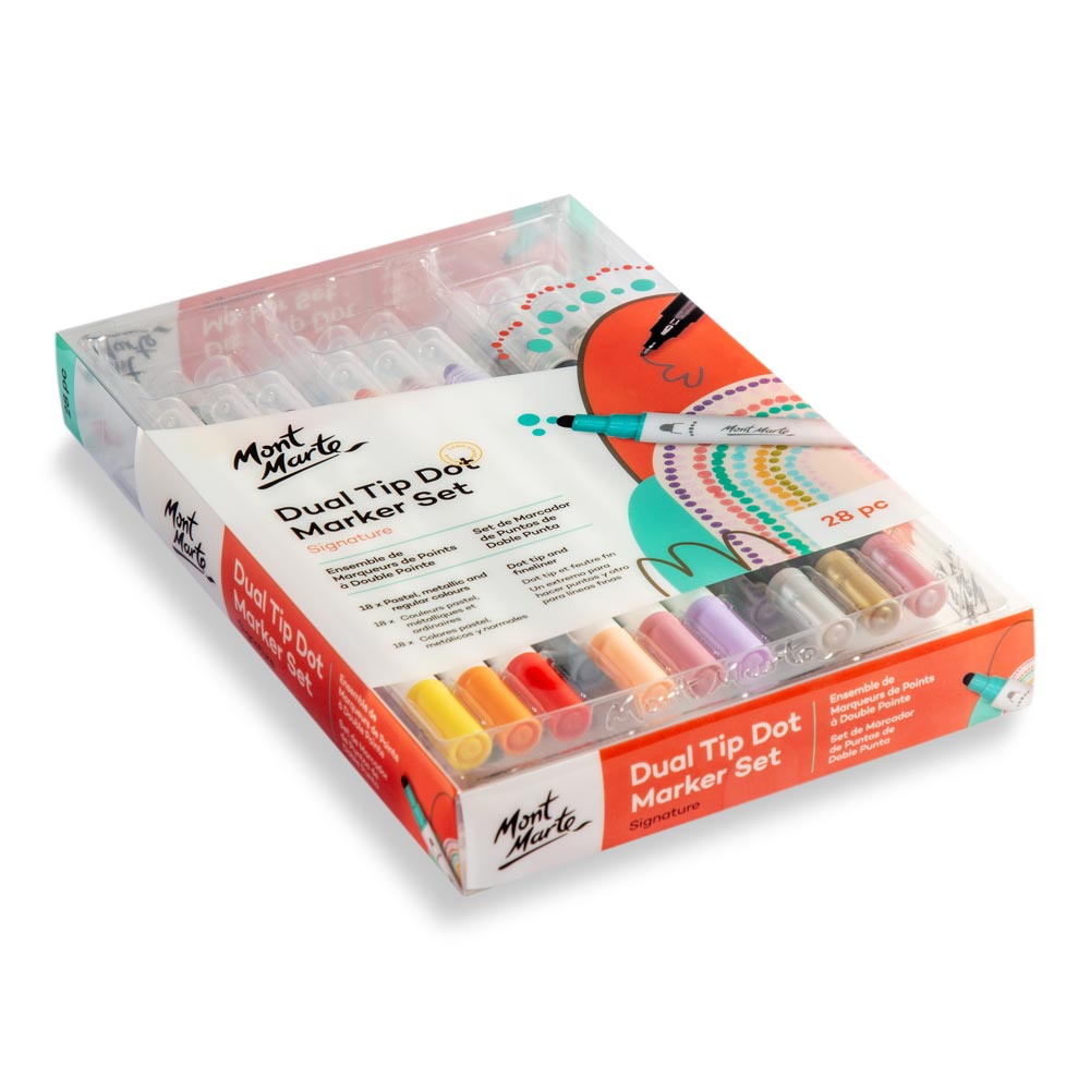 Dual Tip Dot Marker Set Signature 28pc – Mont Marte Global