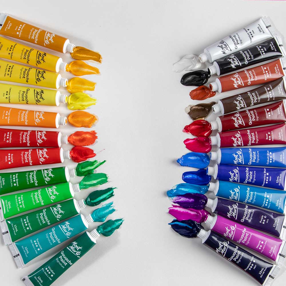 KINGART® Gouache Paint, 12ml (.4oz), Set of 24 Unique Colors